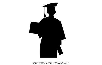 silhouette of hijab woman celebrating graduation