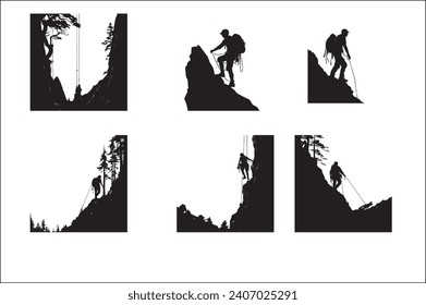 Silhouette of hiker, Hiking Mountaineering, hiking, angle, animals, hiking silhouette vector