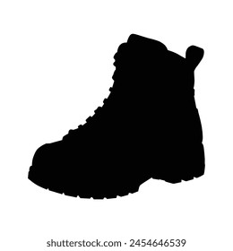 silhouette of a Hiking boot on white