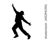 silhouette of a Hip-hop artists of dance on stage