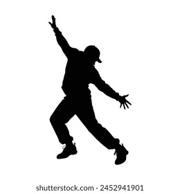 silhouette of a Hip-hop artists of dance on stage