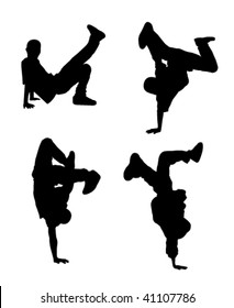 silhouette of hip-hop dancer