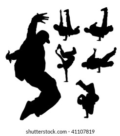 silhouette of hip-hop dancer
