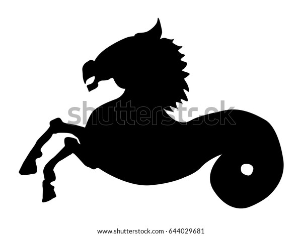 Silhouette Hippocampus Stock Vector (Royalty Free) 644029681 | Shutterstock