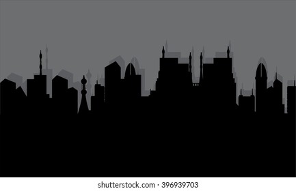 Silhouette of the historic town