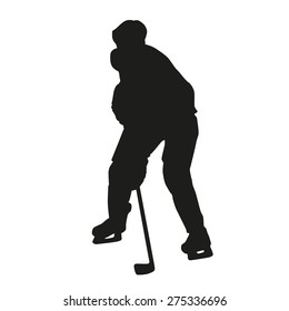 Silhouette of a hockey player