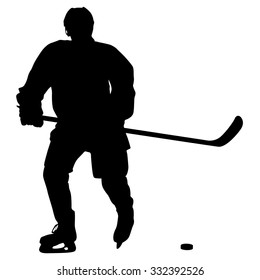 Similar Images, Stock Photos & Vectors of Silhouette of hockey player ...