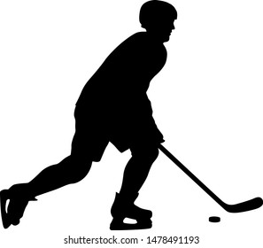 Floorball Player Silhouette Stock Vector (Royalty Free) 314594954