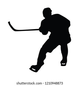 Hockey Player Silhouette Stock Vector (Royalty Free) 252905392 ...