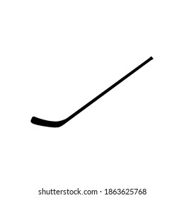 Silhouette hockey stick on white background