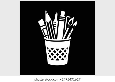 A silhouette holder with pencils is a minimalist and sleek desk accessory that combines functionality and style. Typically made from materials like metal or plastic, it features a shadow-like outline 