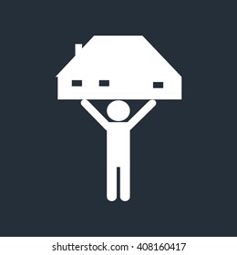 silhouette holding a house