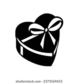 silhouette, holiday gift logo with bow, symbol, vector illustration