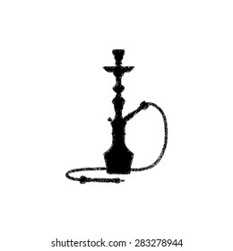 silhouette of a hookah  - black vector icon