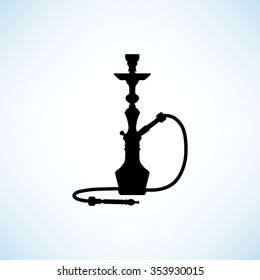 silhouette of a hookah -  black vector icon