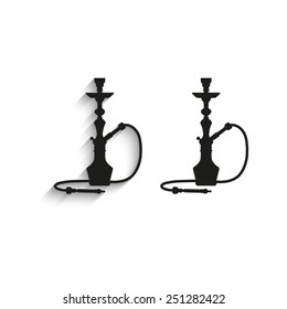 silhouette of a hookah - black vector icons