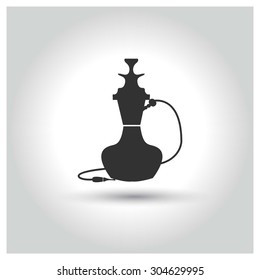 silhouette of a hookah icon. Circle concept web buttons. vector illustration. Flat design style