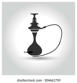 silhouette of a hookah icon. concept web buttons. vector illustration. Flat design style