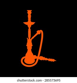  silhouette of a hookah  on a black background