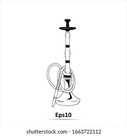 silhouette of a hookah on a white background