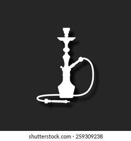 silhouette of a hookah  - vector icon with shadow