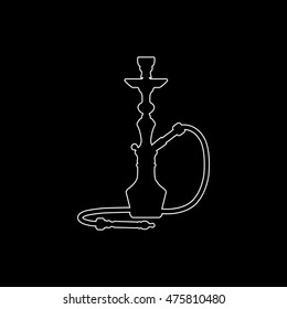 silhouette of a hookah  - white vector icon