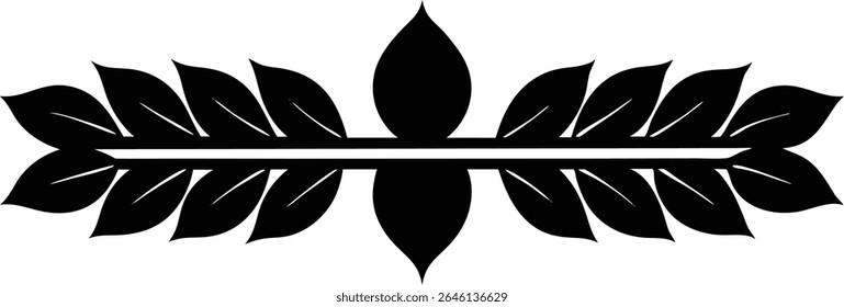Silueta de un divisor de hojas Horizontal - Elegante activo decorativo