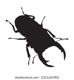 Silhouette of the Horn Beetle. Vector Illustration