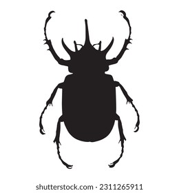 Silhouette of the Horn Beetle. Vector Illustration