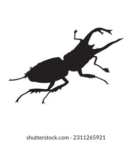 Silhouette of the Horn Beetle. Vector Illustration