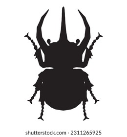 Silhouette of the Horn Beetle. Vector Illustration