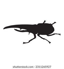 Silhouette of the Horn Beetle. Vector Illustration