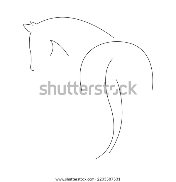 Silhouette Horse Back View Drawn Minimalist Stock Vector (Royalty Free) 2203587531 Shutterstock