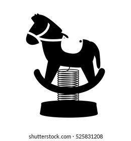 silhouette horse cart for carousel icon
