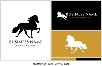 silhouette horse dressage logo design