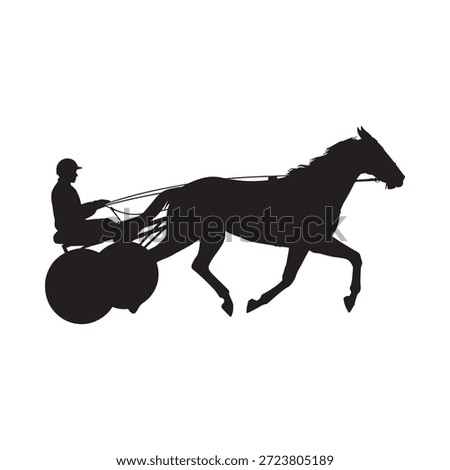 Silhouette of a horse and driver in a chariot dynamic movement depicted