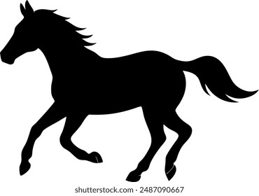 silhouette of a horse galloping