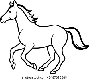 silhouette of a horse galloping