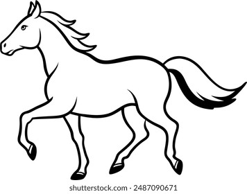 silhouette of a horse galloping