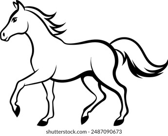 silhouette of a horse galloping