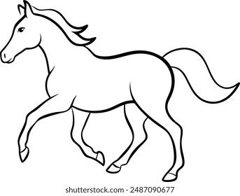 silhouette of a horse galloping