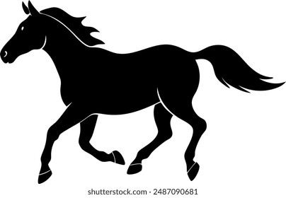 silhouette of a horse galloping