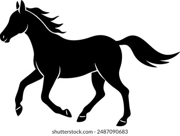 silhouette of a horse galloping