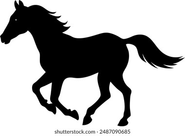 silhouette of a horse galloping