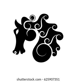 Silhouette of horse head