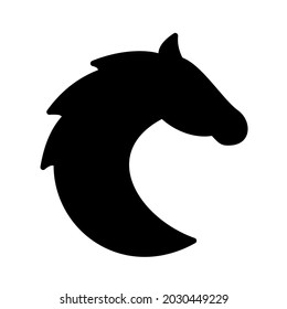 silhouette horse head best for logo template