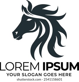 Silhouette of Horse head logo on white background eps 10