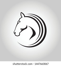Silhouette of horse head vector design illustration