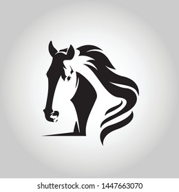 Silhouette of horse head vector design illustration