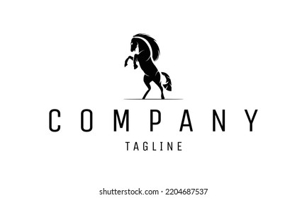 Silhouette Horse Logo Design. Horse Logo Template. Modern Design. Flat Logo. Vector Illustration